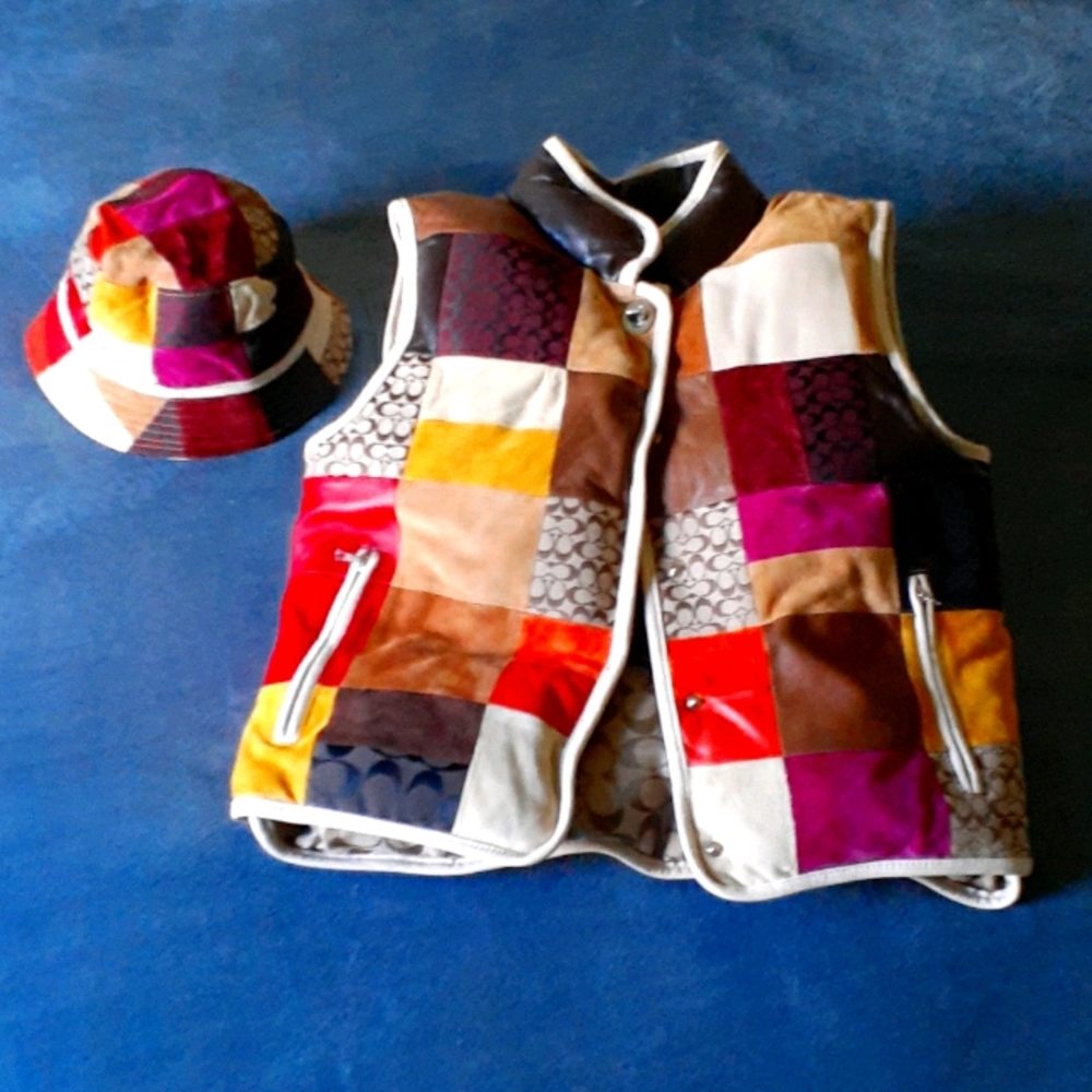 COACH Puffy Vest & Hat for Kids - XL -RARE